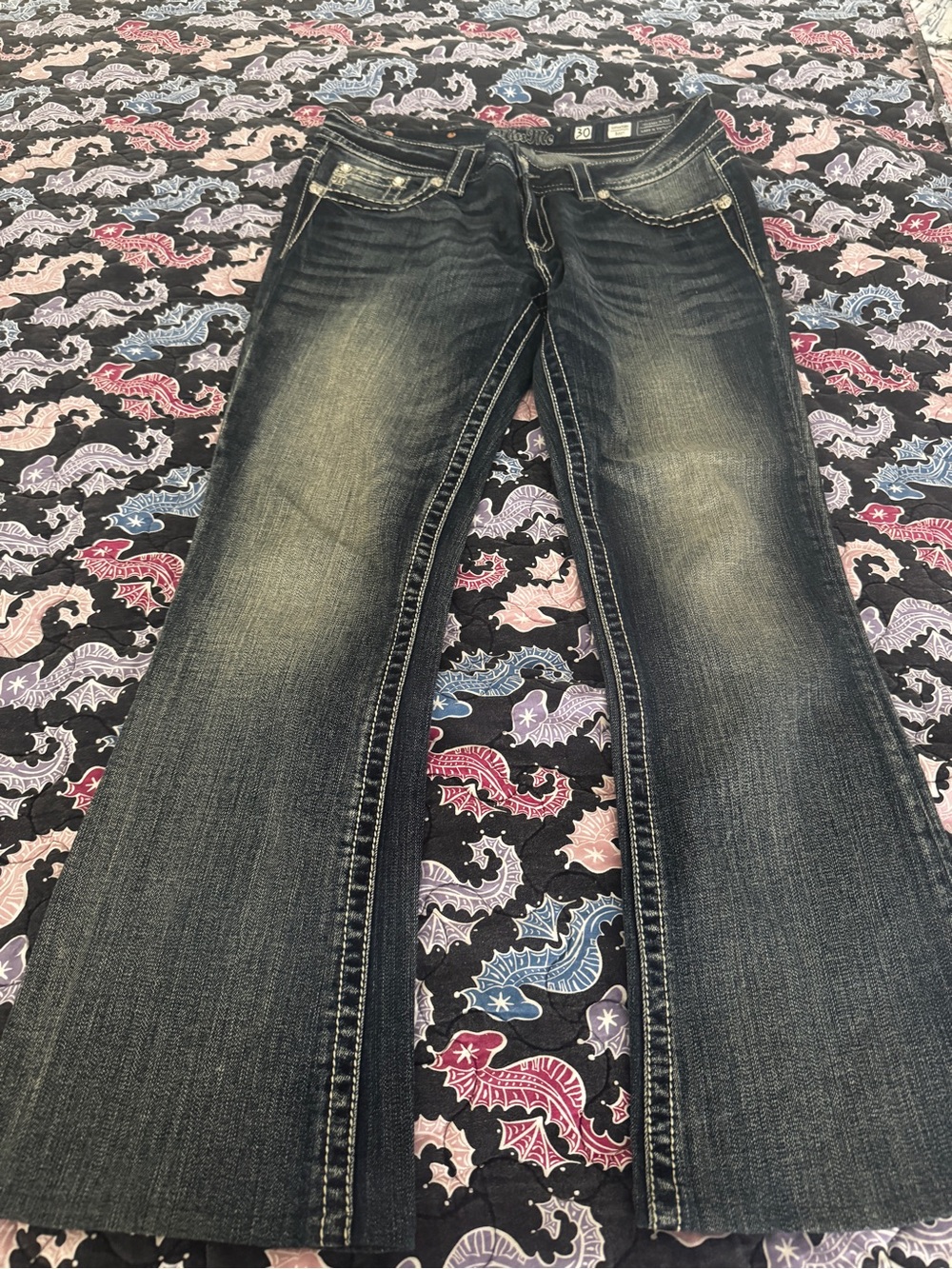Miss Me Women’s Dark Wash Bootcut Jeans - Dark Blue